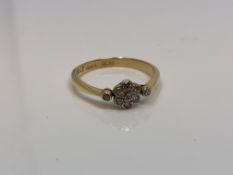 An antique 18ct gold floral cluster ring, 2.6g, size N/O.