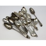 A collection of Victorian and Georgian silver spoons