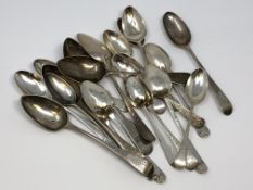 A collection of Victorian and Georgian silver spoons