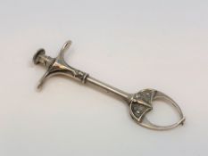 A nice pair of Art Nouveau silver pickle tongs by J D Stone, Birmingham 1907,