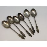 A set of silver apostle spoons,