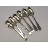 Six silver Newcastle spoons 4.3 oz.