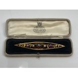 A Victorian almandine garnet and pearl brooch CONDITION REPORT: 5.4g.