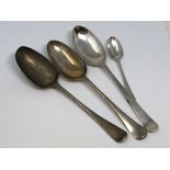 Four heavy Georgian silver spoons