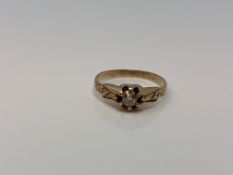 A gold diamond solitaire ring, approx. 0.2 carat, size O CONDITION REPORT: 1.