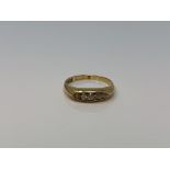 An antique 18ct gold five stone diamond ring, size L1/2 CONDITION REPORT: 2.