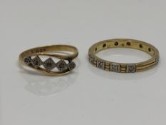 Two 18ct gold diamond set rings CONDITION REPORT: 5g