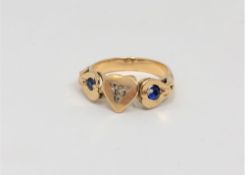 A late Victorian sapphire and diamond ring, size L CONDITION REPORT: 5.