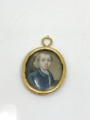 An early 18th century portrait miniature in high carat gold frame CONDITION REPORT: