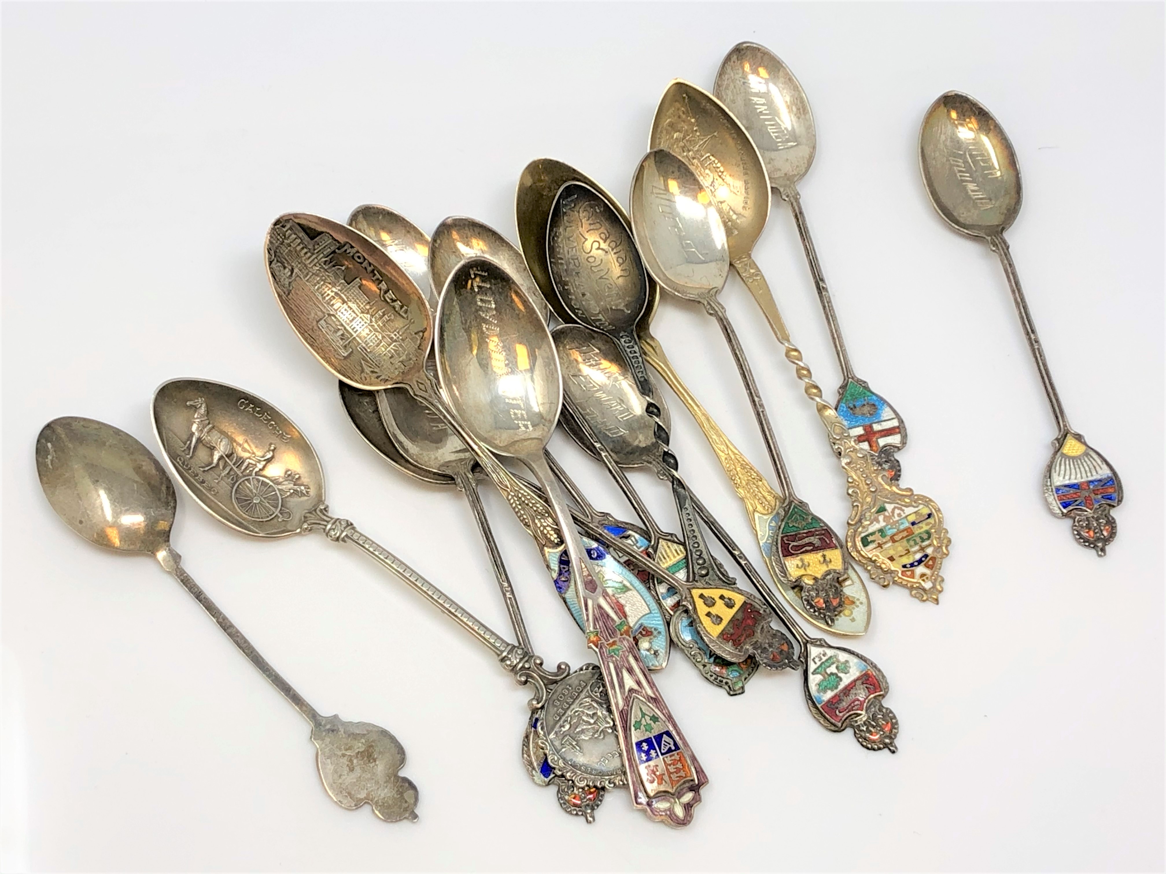 Canadian silver and enamel spoons for Quebec, Montreal, British ...