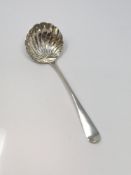 A George III silver sifting ladle