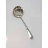 A George III silver sifting ladle