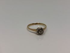 An antique 18ct gold diamond cluster ring, size P CONDITION REPORT: 2.