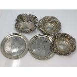 Five silver dishes including two Russian examples