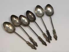 A set of silver apostle spoons,