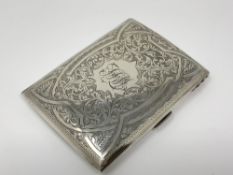 A large silver cigarette case,