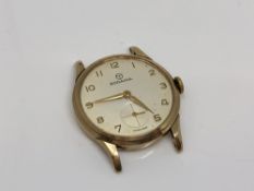A gent's 9ct gold Rodania wristwatch CONDITION REPORT: Lacking glass.