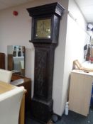 An early nineteenth century oak longcased clock with brass dial by John Sanderson, Wigton,