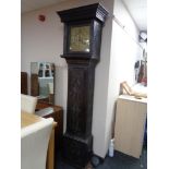 An early nineteenth century oak longcased clock with brass dial by John Sanderson, Wigton,