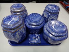 A tray of Ringtons Maling ware, tea caddies, antique and later.