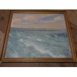 Continental school : Seascape, oil on canvas, framed.