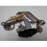 A small quantity of collector's items including boy scouts whistle,