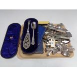 A quantity of silver plated cutlery, loose cutlery and part boxed items.