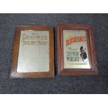 Two Edwardian advertising mirrors - Goodwin's Toilet Soap and Dewar's Scotch CONDITION