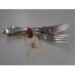 Six silver desert forks, London 1966, 319.2g.