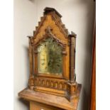A late nineteenth century Gothic revival oak bracket clock, with Westminster eight bell chime,