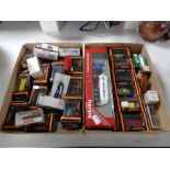 Two small trays of die cast model vehicles,