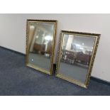 Two gilt framed bevelled mirrors