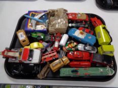 A tray of die cast model vehicles, DInky toys, vanguards,
