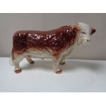 A large china model of a Hereford bull