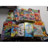 A box of vintage comics, DC comics, Superman etc,