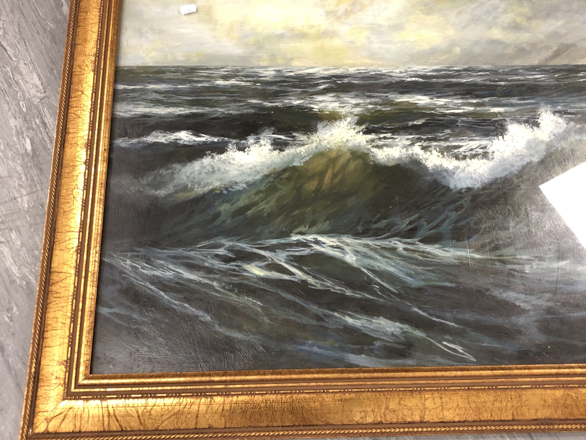 John Falconar Slater (1857-1937) : Seascape with Breaking Waves, oil on board, signed, - Image 4 of 7