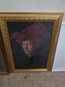 An antique style portrait in gilt frame CONDITION REPORT: This is a print.