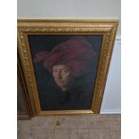 An antique style portrait in gilt frame CONDITION REPORT: This is a print.