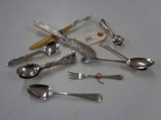 A collection of various silver and other cutlery to include - fourteen silver teaspoons,