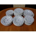 A quantity of Myott Finlandia blue and white china together with a Villeroy and Bosch plate