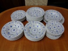 A quantity of Myott Finlandia blue and white china together with a Villeroy and Bosch plate