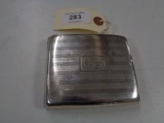 A silver cigarette case, Walker & Hall, Sheffield 1925, 125.1g.