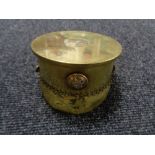 A WW I trench art shell converted to a cap dated 1917