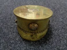 A WW I trench art shell converted to a cap dated 1917