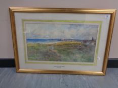 Thomas Swift Hutton (1865 - 1935) : Whitley Bay Links, watercolour, signed, 29 cm x 51 cm, framed.