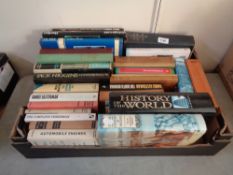 A box of books, Automobile engines,