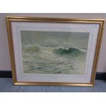 Thomas Swift Hutton (1865 - 1935) : The Wave, watercolour, signed, 38 cm x 56 cm, framed.