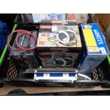 A crate of cable reel, Britta jug,