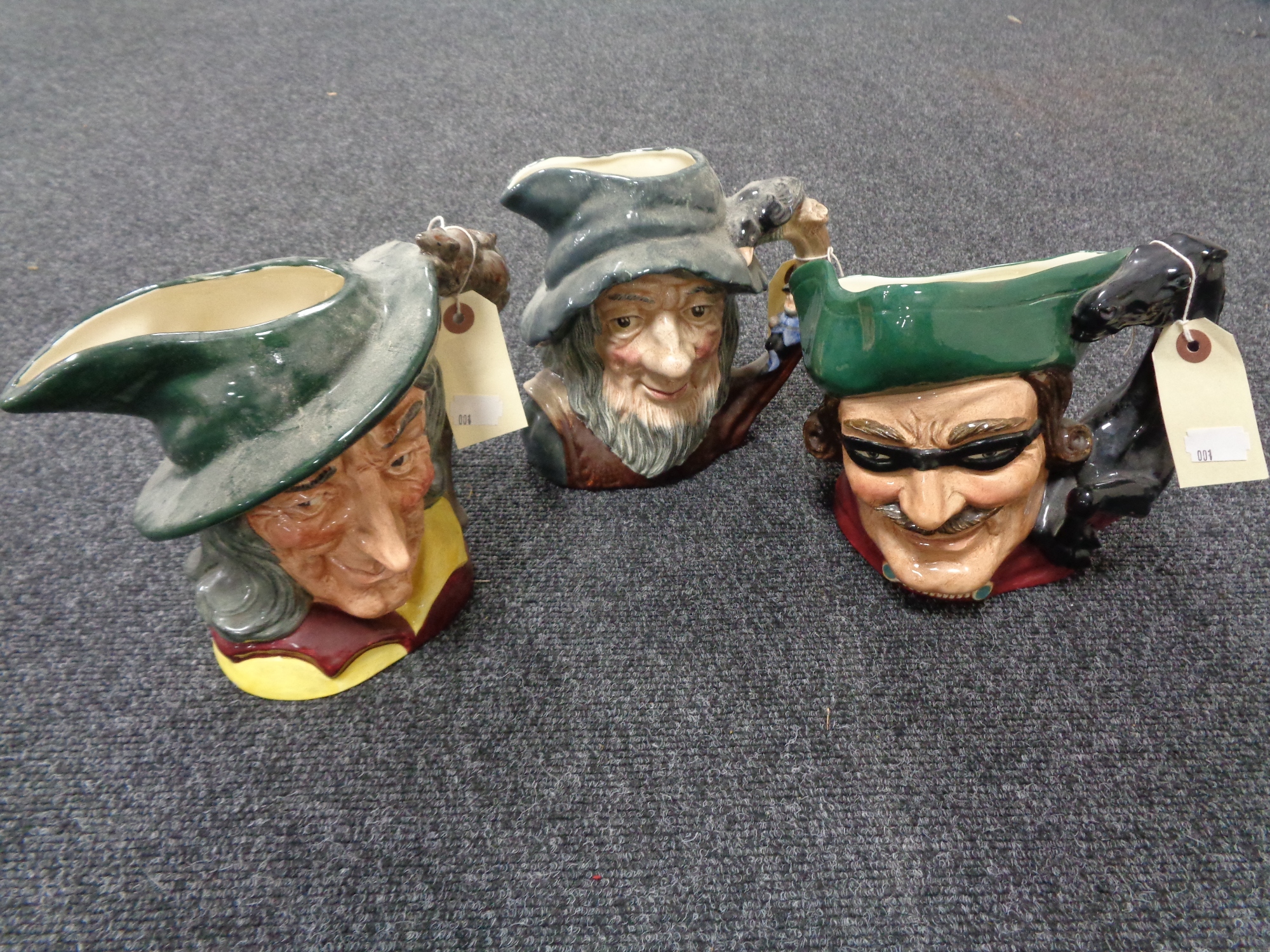 Three large Royal Doulton character jugs - Dick Turpin,