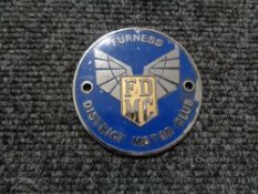 A vintage motor car badge - Furness district motor club